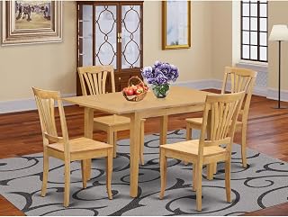 Coastal Dining Room Set - Table & Chairs - 5 Piece Set - Modern Farmhouse Style