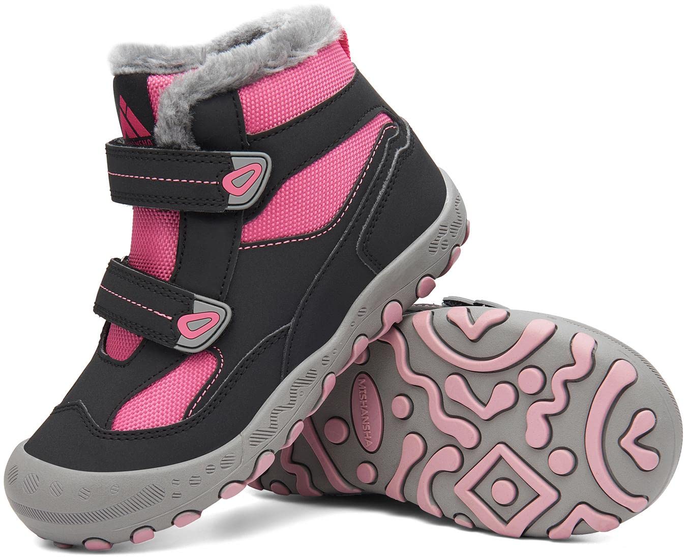 Mishansha Dziecięce buty zimowe z ciepłą podszewką, rozm. 24-38, magenta liliowy, 34 EU