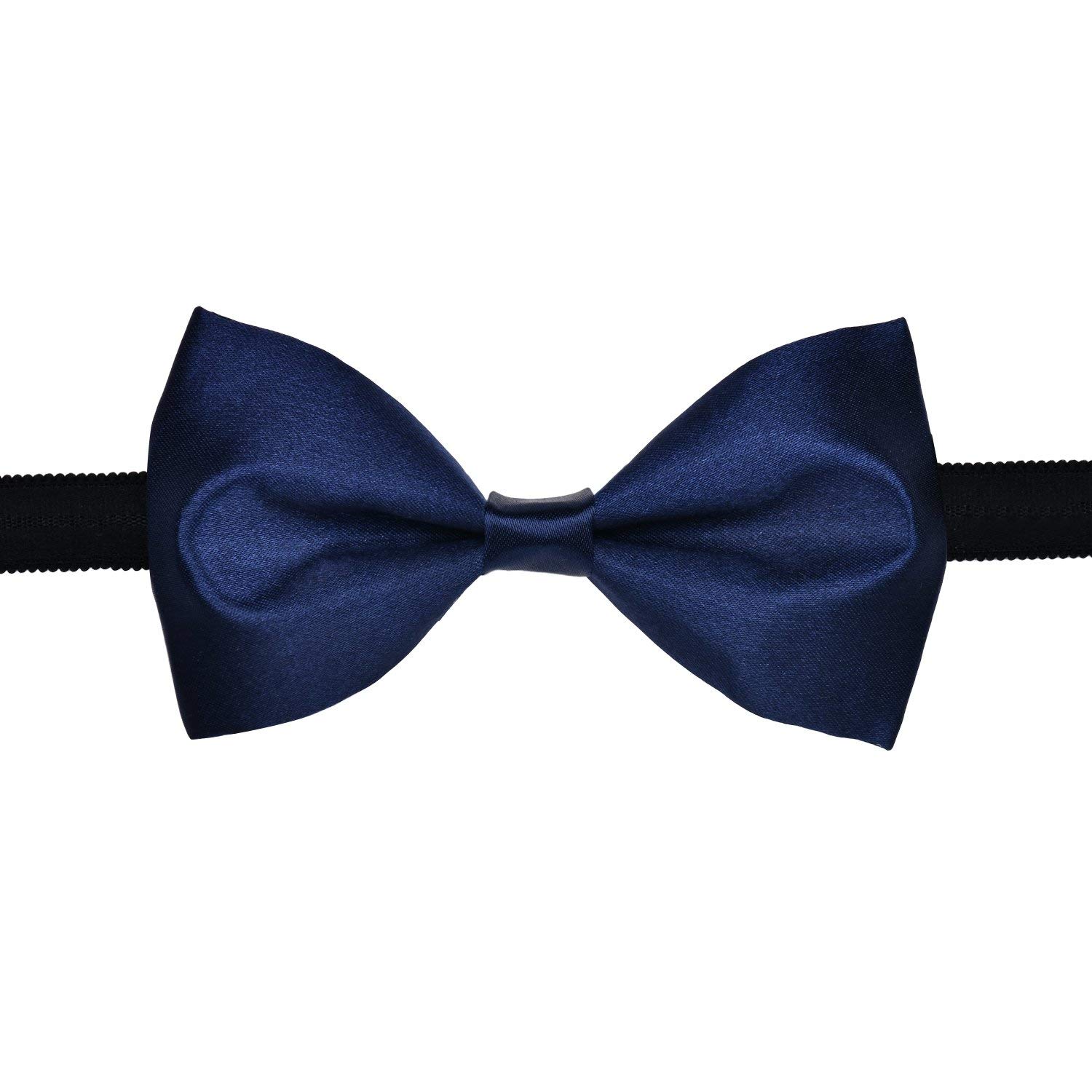 JMP Boy's Bow Tie Navy Blue Solid Plain 1