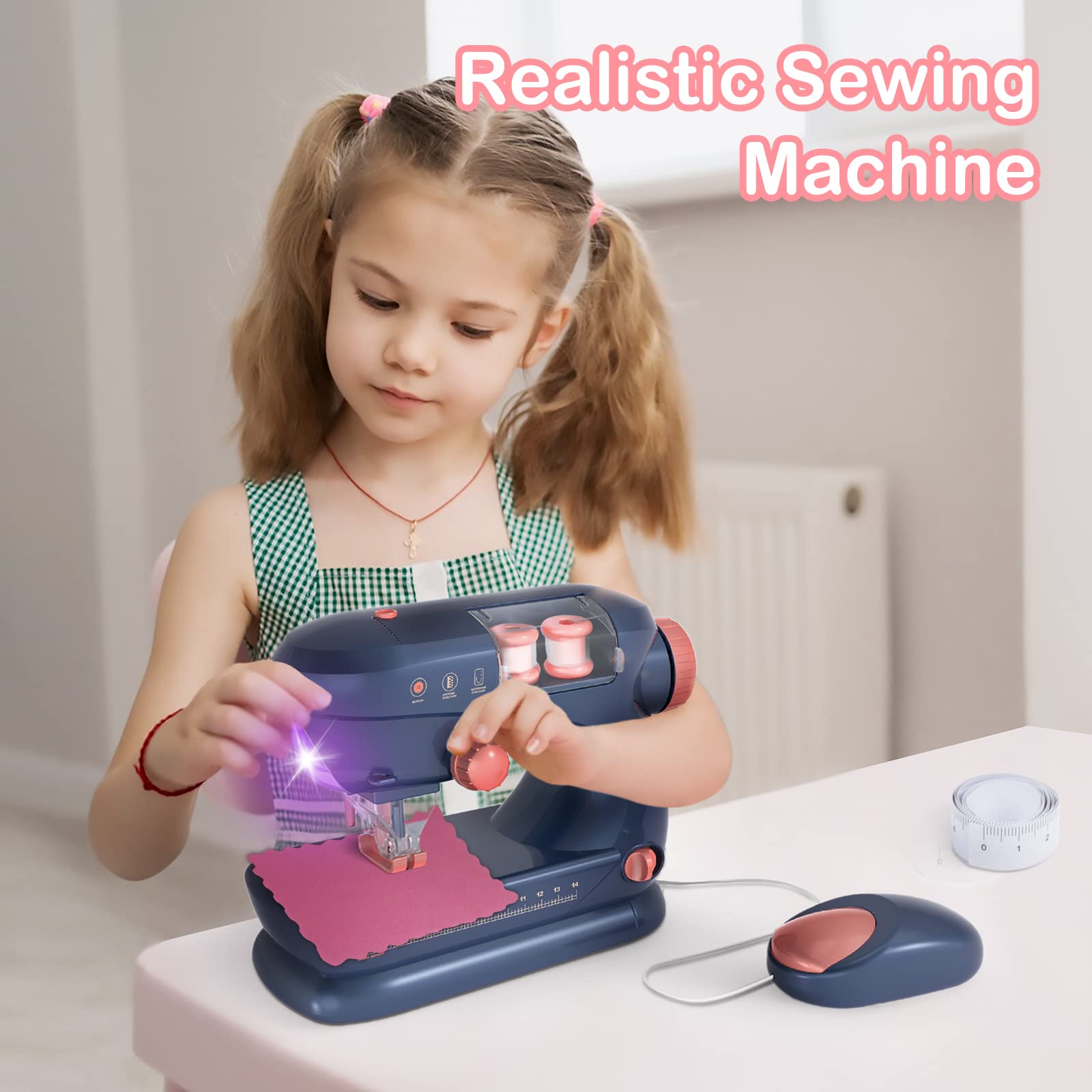 Jouet à Imiter Fer à Repasser Et Machine à Coudre - Lumière Et Son - Pour Enfant Jeu D'imitation - 2 Pièces
