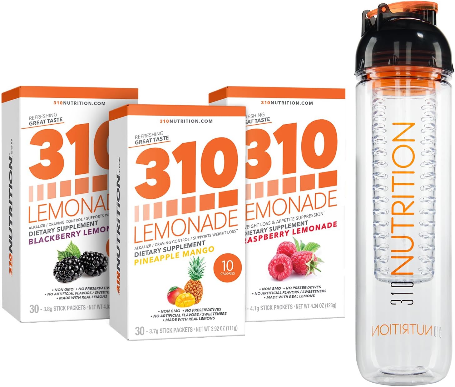310 Lemonade Triple Pack (Raspberry/Pineapple Mango/BlackBerry)