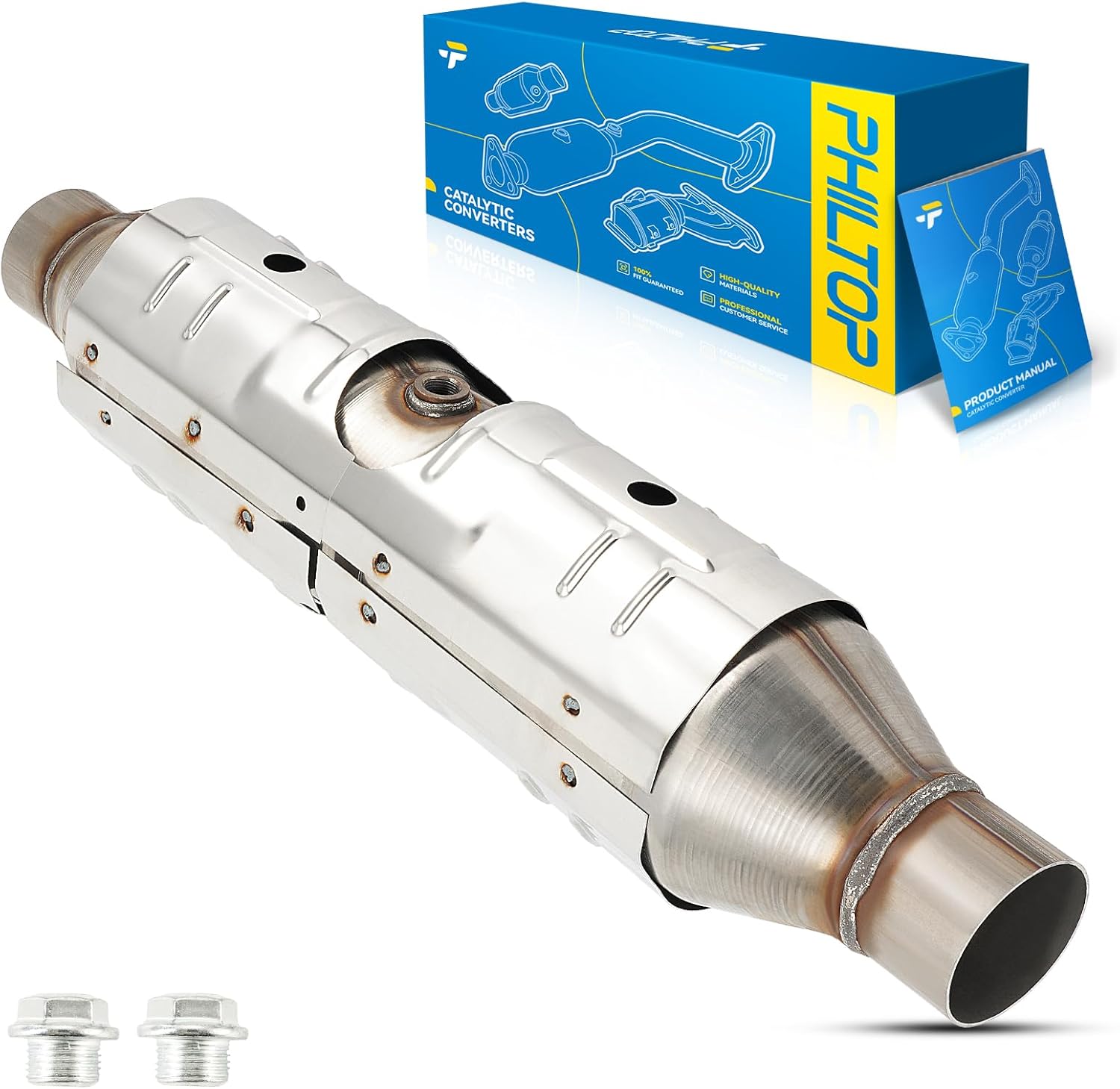 High Flow 78300 Catalytic Converter Fit for 99-07 F-250 Super Duty/F350 Super Duty/Excursion 5.4/6.8L，97-02 E-350 Econoline/Club Wagon/Econoline Club Wagon 5.4/6.8L，97-05 E-250/E-250 Econoline 5.4L