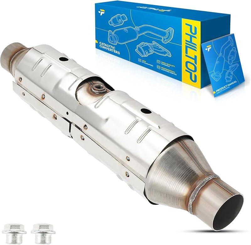 Conversor catalítico dianteiro PHILTOP em aço inoxidável para Ford F-250, F-350, Excursion e Econoline – Referências 78300, 200007, 606307