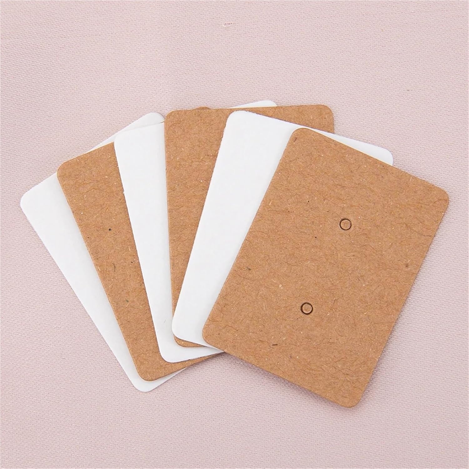 Earring Cards 500pcs 3.5x2.5cm Earrings Display Cards Kraft Paper Card for Women Handmade Jewelry Earring Packaging(White 3.5x2.5cm)