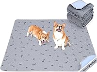 Vista 18 de Almohadillas lavables para orina para mascotas pequeñas, paquete de 2 almohadillas reutilizables de entrenamiento para mascotas lavables, 36x72