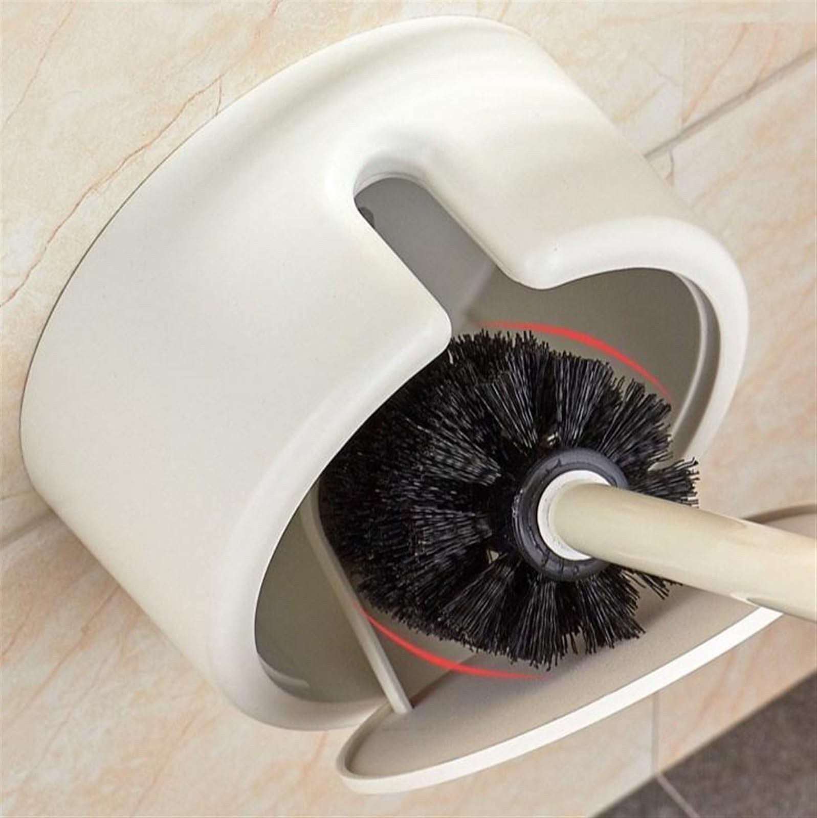 Spazzolone WC Scopino E Supporto for WC da Parete for Bagno, 2 Pezzi, for Rotondo Flessibile con Coperchio Scopino Bagno(Yellow)