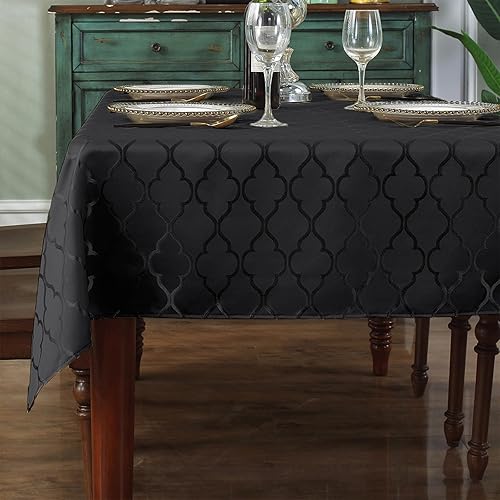 SASTYBALE Juego de 4 servilletas de jacquard negro, 20 x 20 pulgadas, servilletas reutilizables suaves y cálidas resistentes al agua para picnic al