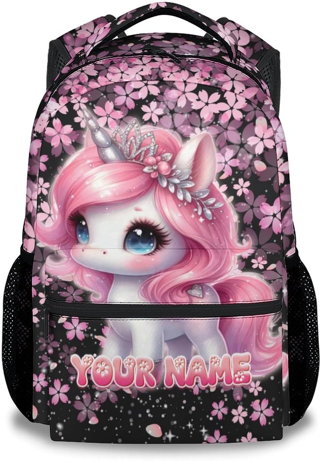 Personalized School Backpack for Kids - 17 Inch Large Capacity Unicorn Toddler Backpacks - Girls Portable Bookbag