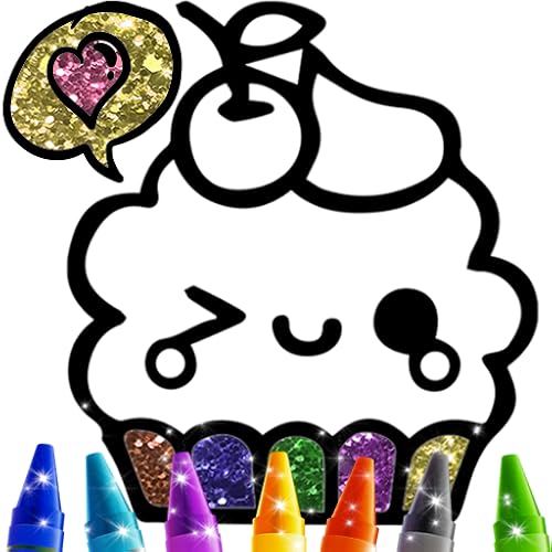 Glitter Kawaii Coloring Book : Cute coloring book for kids,Great Gift for Boys & Girls