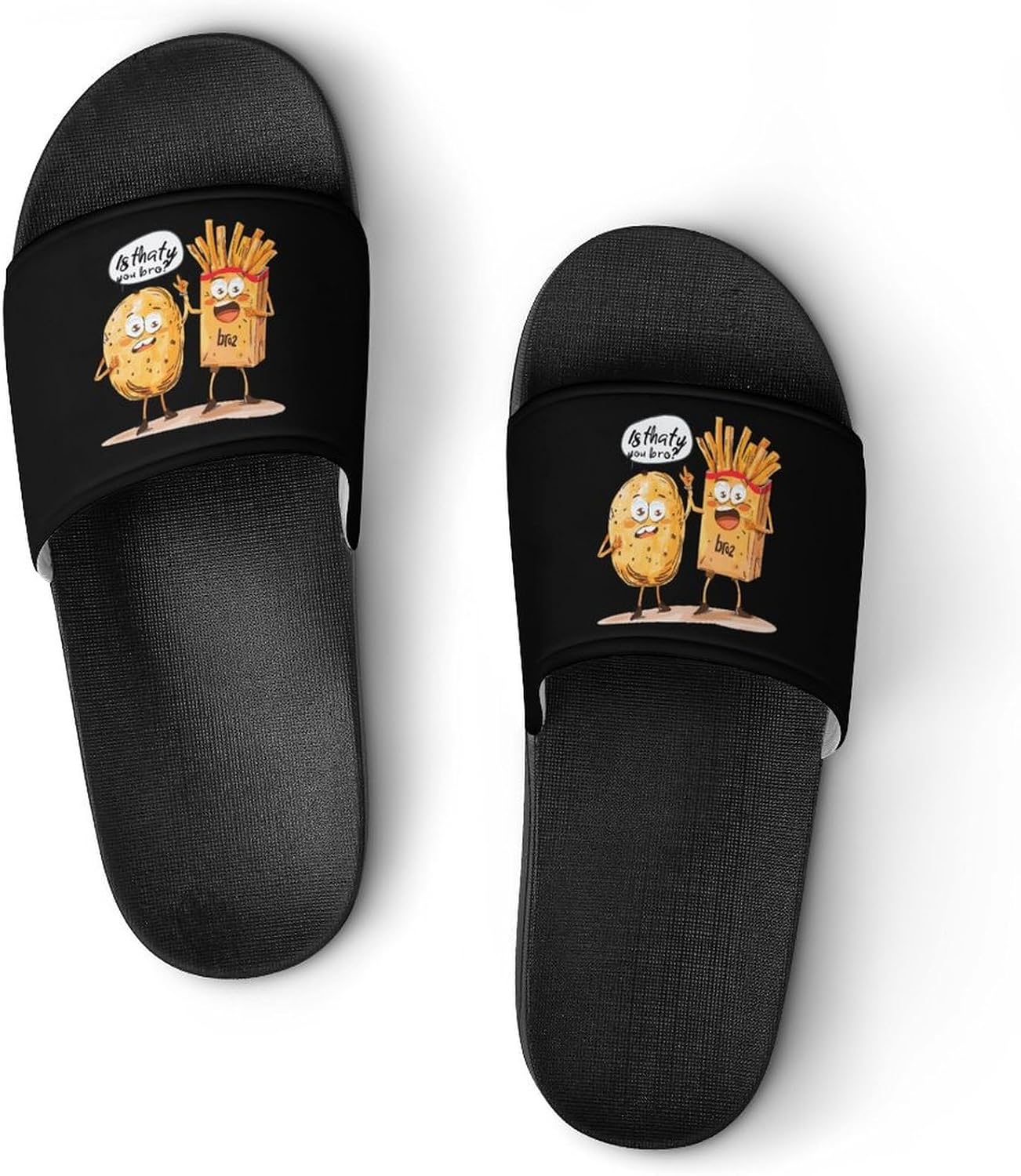 Potato is That You Bro Funny French Fries Women's House Sandals Non Slide Bathroom Beach Slippers for Men