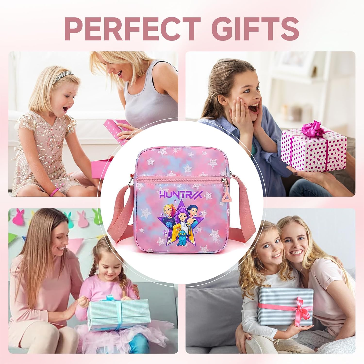 K-pop Crossbody Bag with Zipper, Cute Cartoon Shoulder Bag with Adjustable shoulder straps, Anime Merch for Womens Birthday Gifts - Image 2