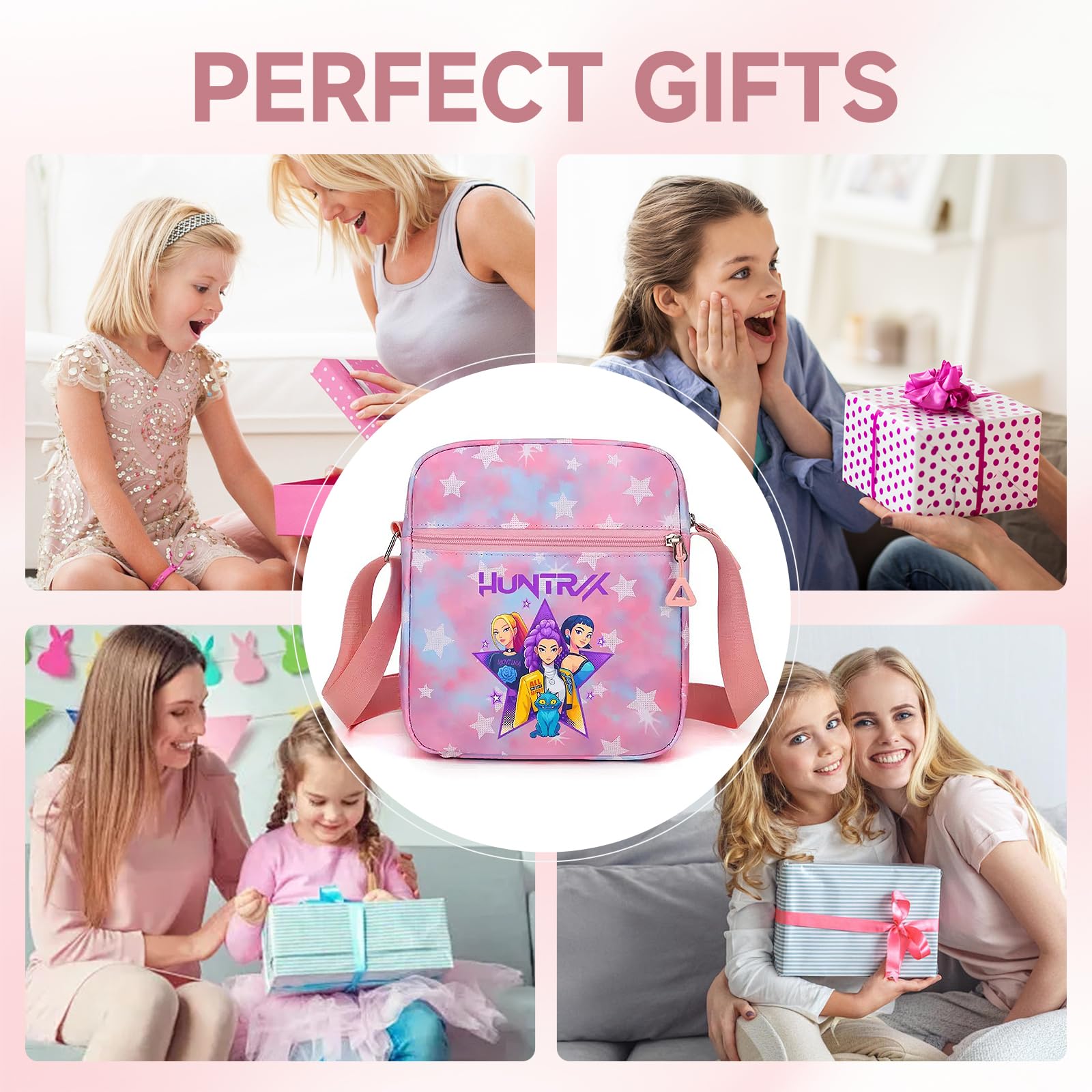 K-pop Crossbody Bag with Zipper, Cute Cartoon Shoulder Bag with Adjustable shoulder straps, Anime Merch for Womens Birthday Gifts — view 2