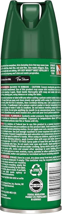 OFF! Deep Woods Insect Repellent Spray Long Lasting Protection Repels Mosquitoes and Ticks 6 Ounce (Pack of 1)