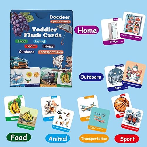 Miniatura 5 de Tarjetas didácticas para niños pequeños de 1, 2, 3, 4 años, para aprender animales, comida, al aire libre, hogar, deporte, transporte, aprendizaje