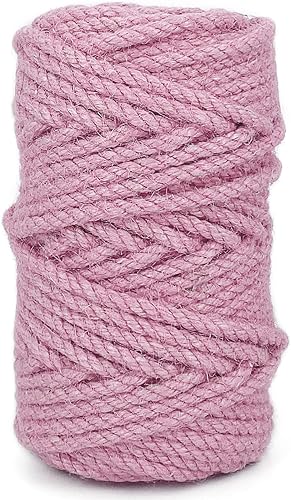 Leecogo Cuerda de yute de 0.177 in de 100 pies de cuerda natural para manualidades, perfecta para jardinería en el hogar, macramé, manualidades,