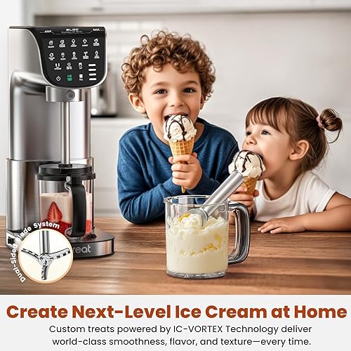 Miniatura 2 de Máquina para hacer helados 12 en 1, máquina de helados casera de acero inoxidable completamente automática para sorbete, batido, yogur helado y más