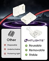 Vista 7 de HitLights - Conector de tira de luz LED, 8 mm color único 3528 - Tira a tira de cualquier ángulo de 15 cm, paquete de 12