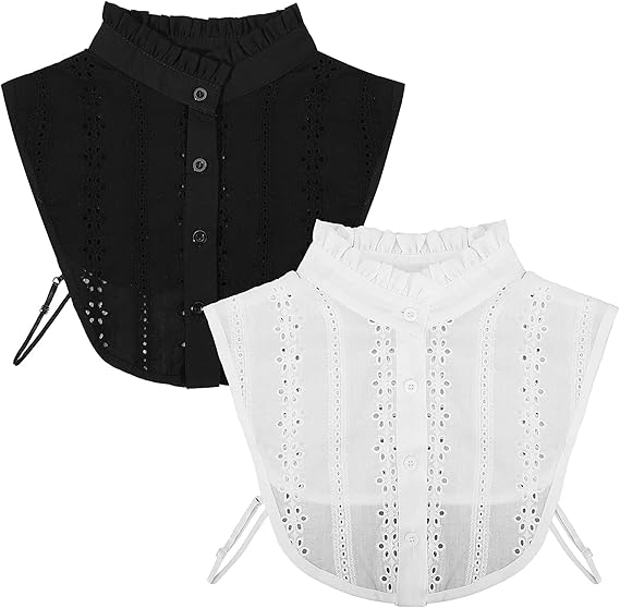 Faux Col Amovible Pour Femme - Col De Chemise Bleu Clair - Accessoire Mode Pour Pulls Et Robes
