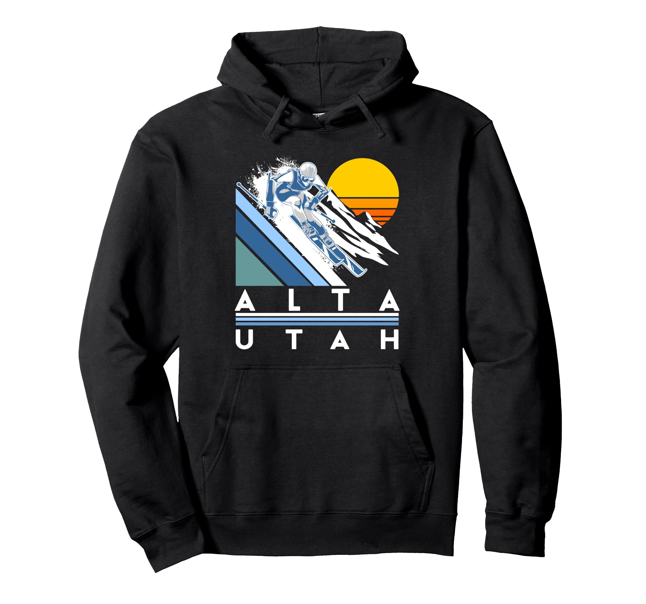 Alta Utah Retro Ski Hoodie Pullover Hoodie