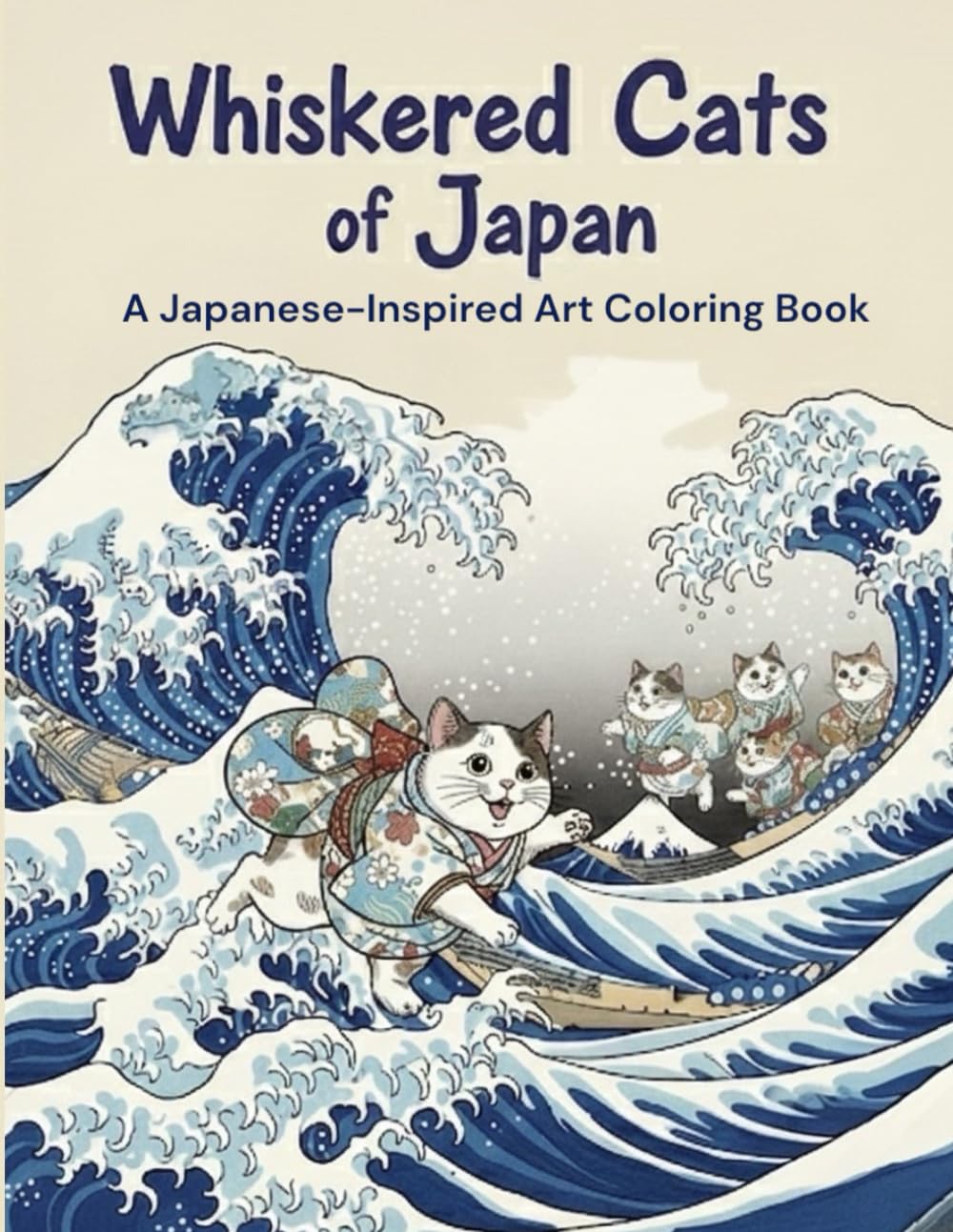 Whiskered Cats of Japan: A Japanese –Inspired Art Coloring Book