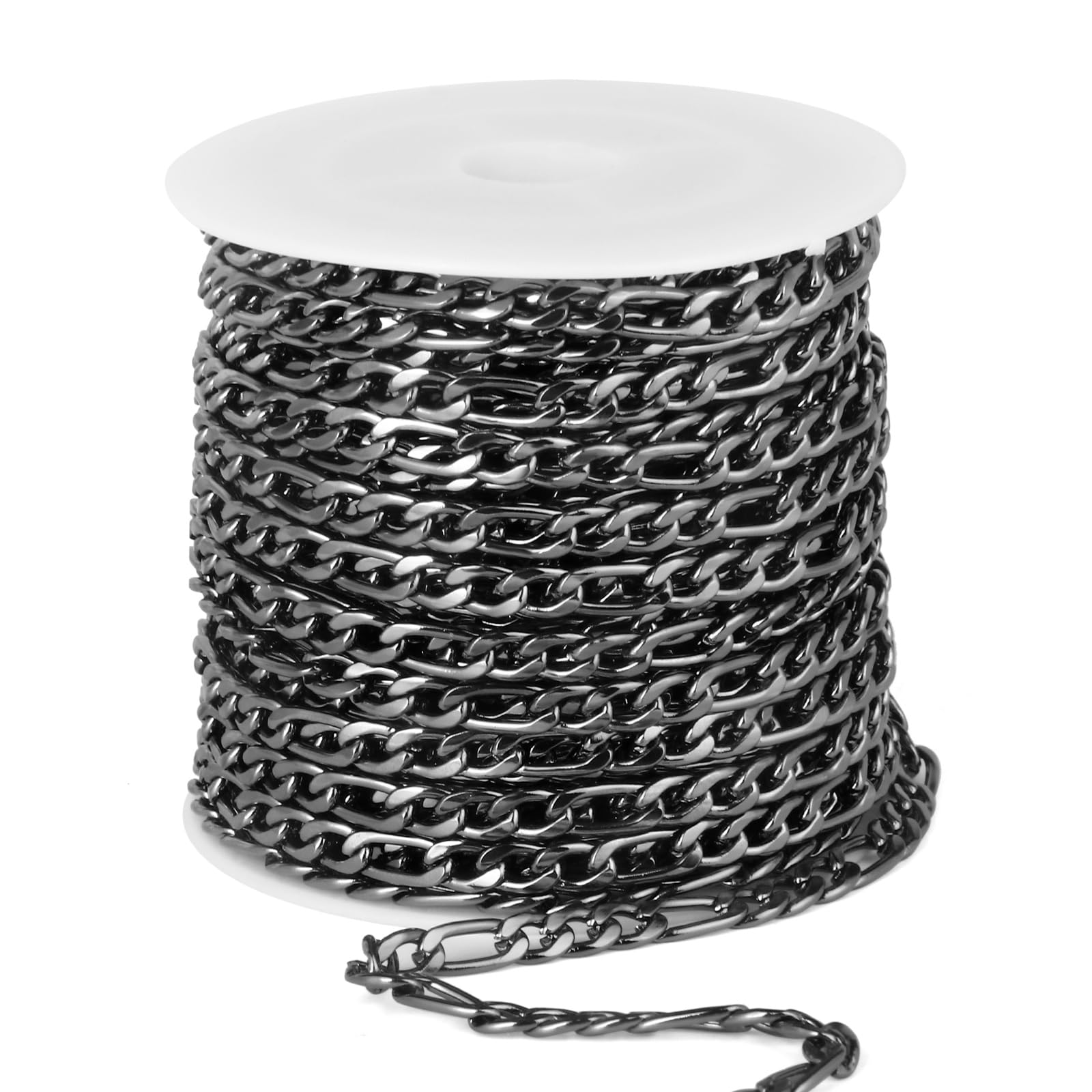 Silver Figaro Chains - 33 Feet for Jewelry Making -9