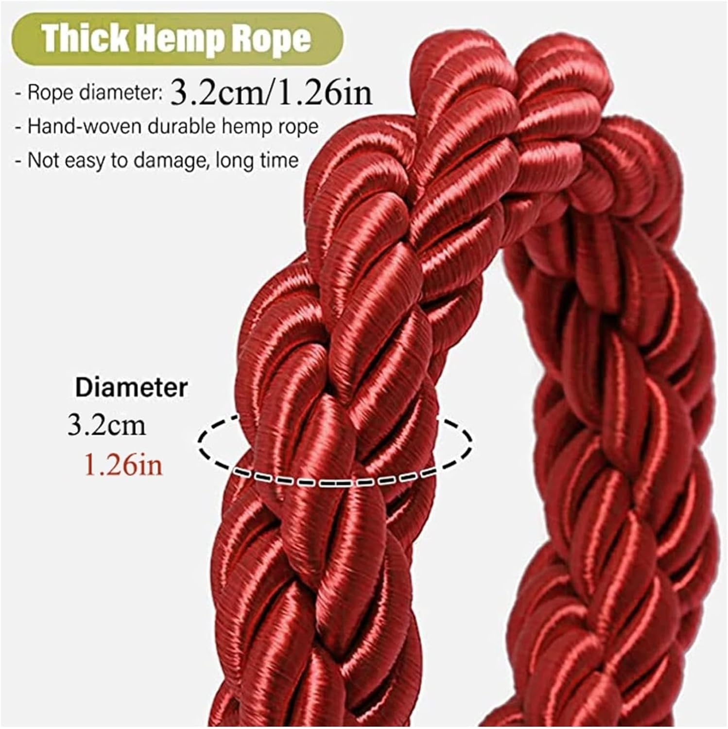 Rope Barriers Queue Rope 3 4 5 5Ft Crowd Control Rope, Braided Twisted Hemp Rope Barrier for Queue Divider Events Clubs Hotel Bank