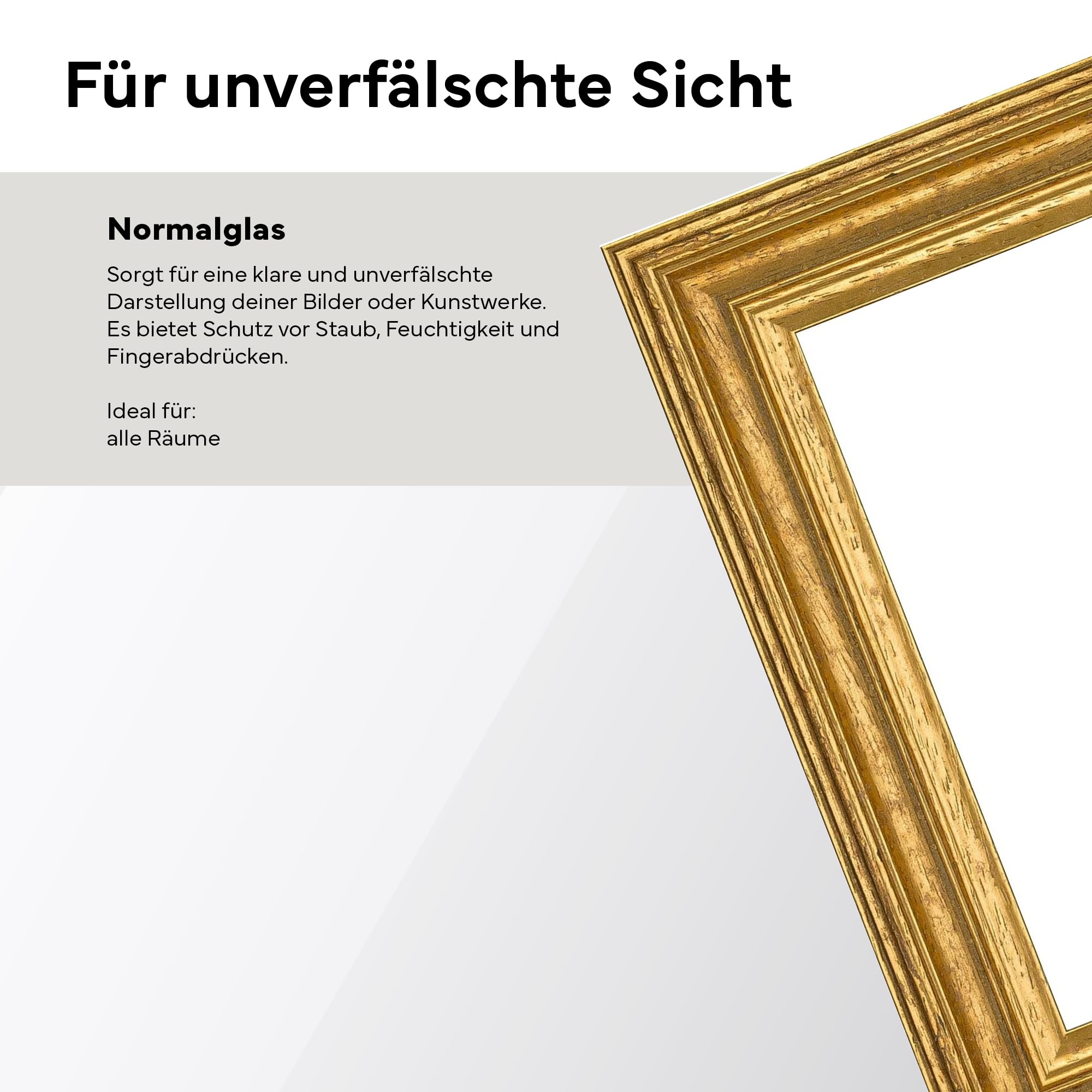 Goldener Bilderrahmen (40x60 cm) – Edler Barock Fotorahmen in Vintage Gold – Antik Rahmen für besondere Momente, Urkunden oder Meisterbriefe