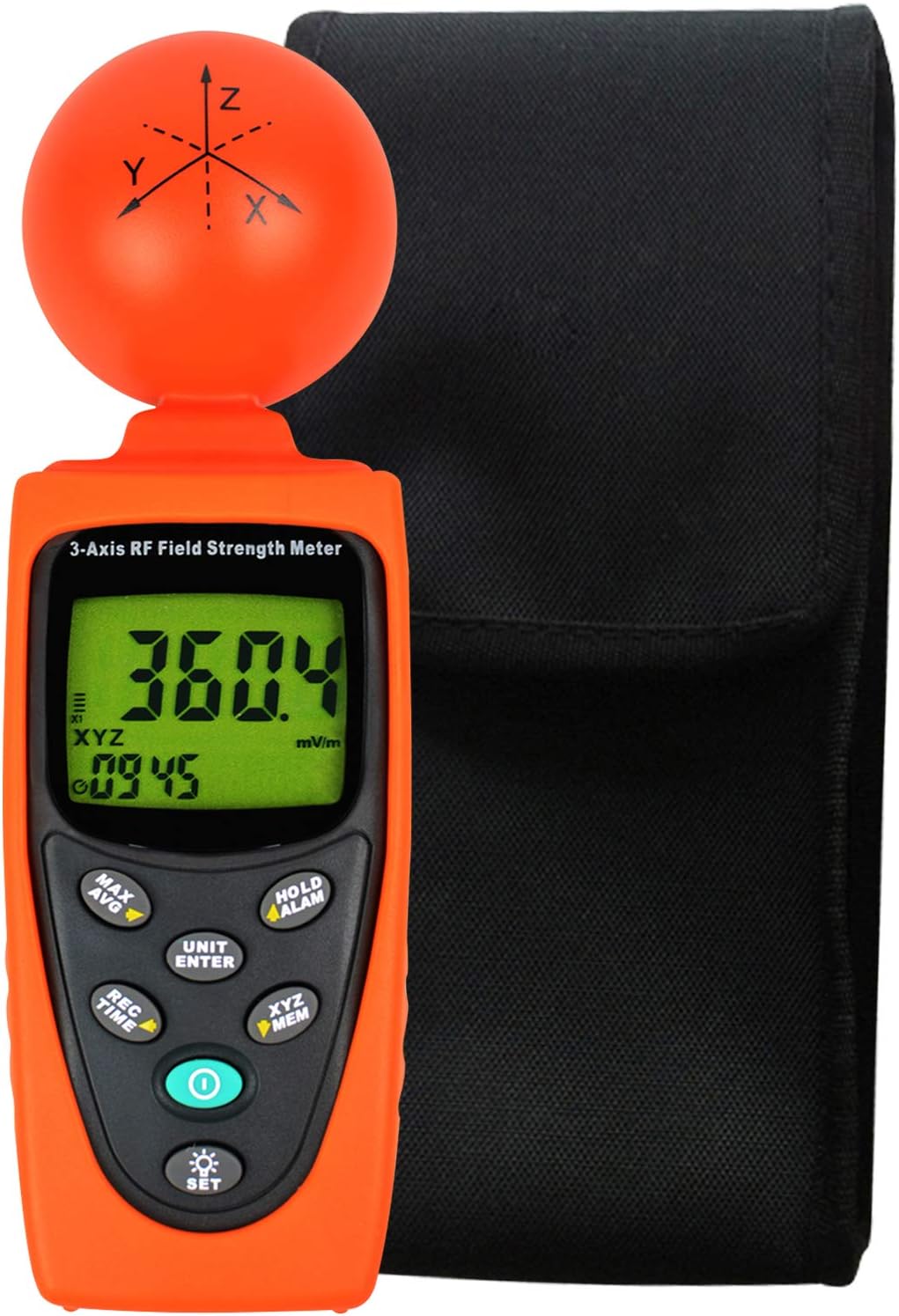 Triple Axis Radio Frequency (RF) Digital Field Strength Meter EMF Radiation Cell Phones, Smart Meters, Home Inspections 50MHz ~ 3.5GHz Frequency ElectroSmog Power Meter Tester