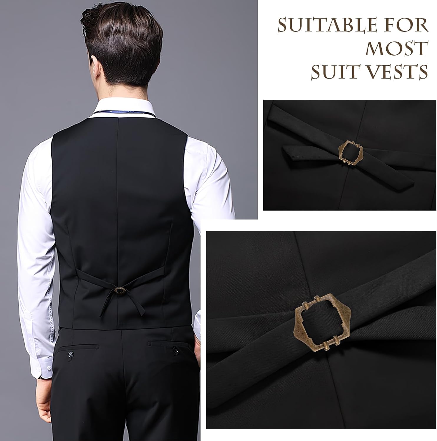 FOMIYES Vest Buttons Metal Adjuster Slides Buckles: 10pcs Suit Vest Buckles Slider Strap Adjuster Roller Pin for Belt Bags DIY Accessories Simple Clothes