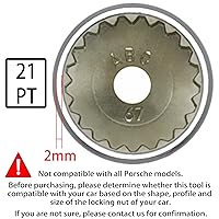 Vista 2 de ABC-67 21Pt Outer Ring 2mm Wheel Locking Nut Key for Porsche VW Toureg Panamera/Cayenne/Macan/Cayman/SUV, Nut Socket Adapter, Anti-Theft Lug Nut
