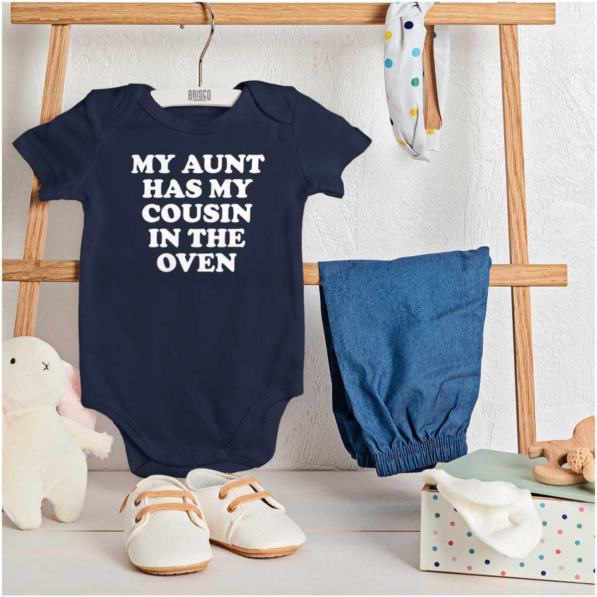 Brisco Brands Proud Nephews Nieces Excepting Auntie Baby Romper Boys or Girls