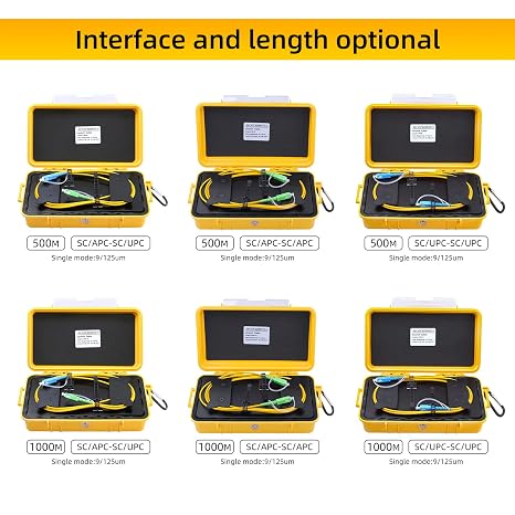 SC/APC SM(9/125) OTDR Connector OTDR Launch Cable Box Dead Zone Eliminator 1310/1550nm OTDR Fiber Optic Cable Test Too (2000m)