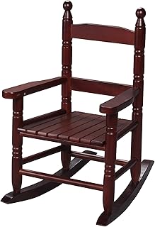 Gift Mark Childs Rocking Chairs - Hand-Made Wooden Rockers for Boys and Girls - Classic Double Slat Kid's Seats - Childrens Furniture Rocker (Cherry)