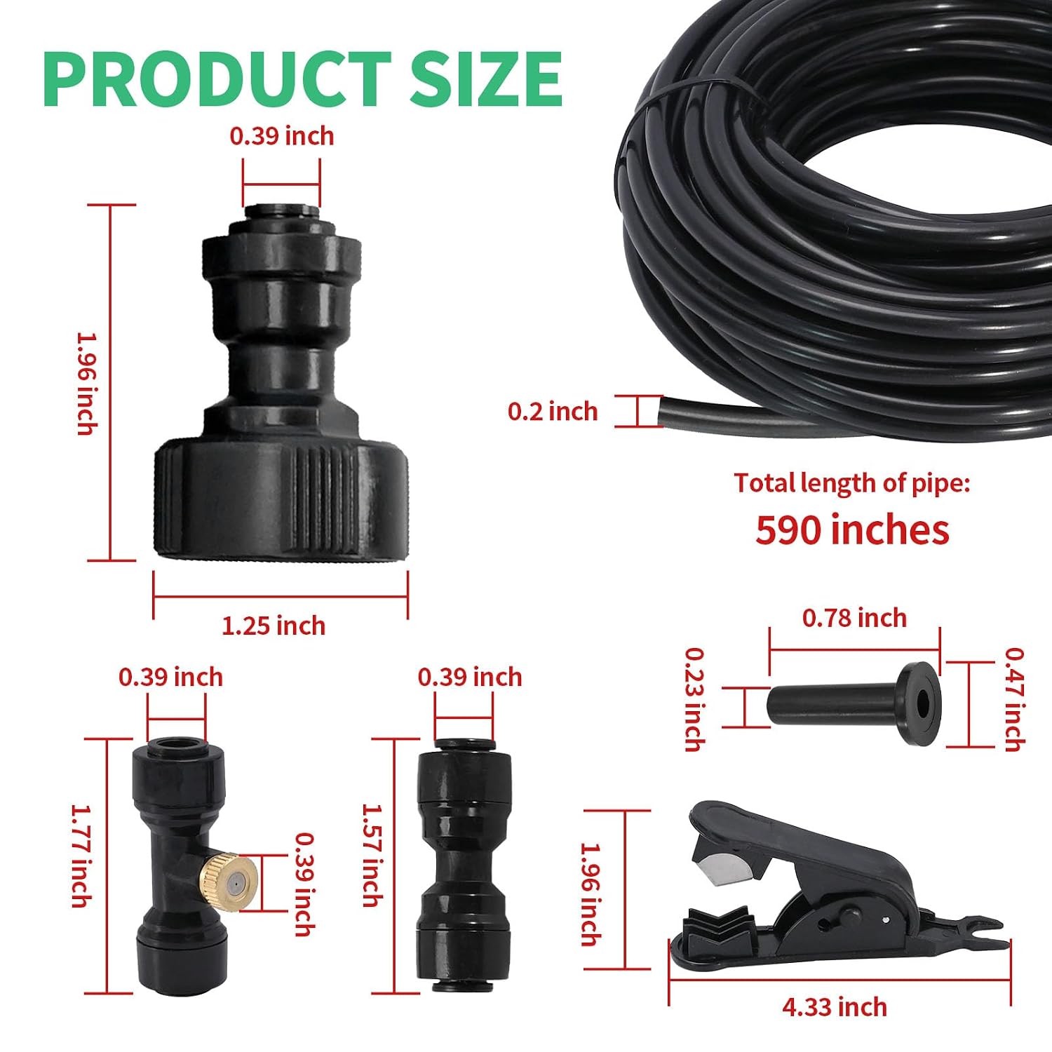 50 FT Misting System for Cooling Outdoor Mister System for Outside Patio Producing Water Mist in Backyard, Porch, Deck,Garden,Trampoline