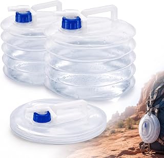 Collapsible Water Container with Spigot Camping Essentials Accordion Storage Jug Heavy Duty Handle Expansion Tank for Car Rv Emergency Outdoor Adventure Space Saving Carrier