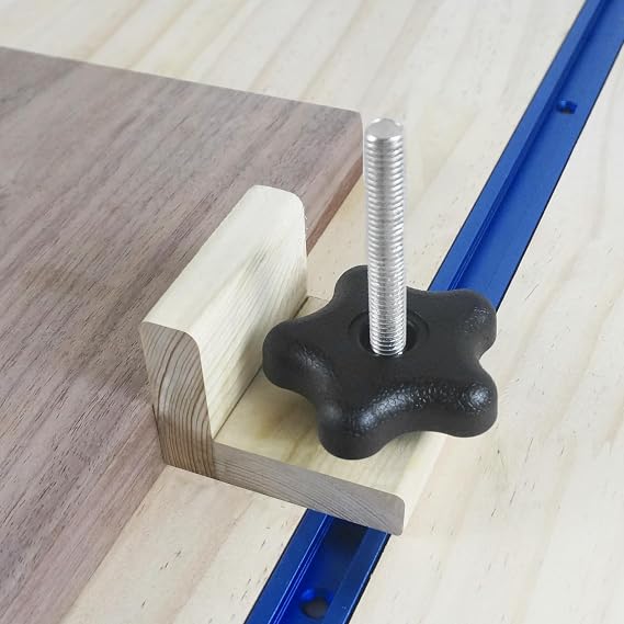 2 Pack T-Track Hold Down Clamp 6-3/8 L x 1-1/5 W - T Track Clamps for Woodworking,T-Track CNC Router Clamp,Heavy Duty Anodized Clamps for Woodworking, Starlight Blue