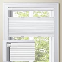 MiLin Top Down Bottom Up No Drill Cellular Shades Cordless No Tools Blinds for Windows Shades for Indoor Windows Honeycomb Blinds - 100% Blackout White, Custom Size