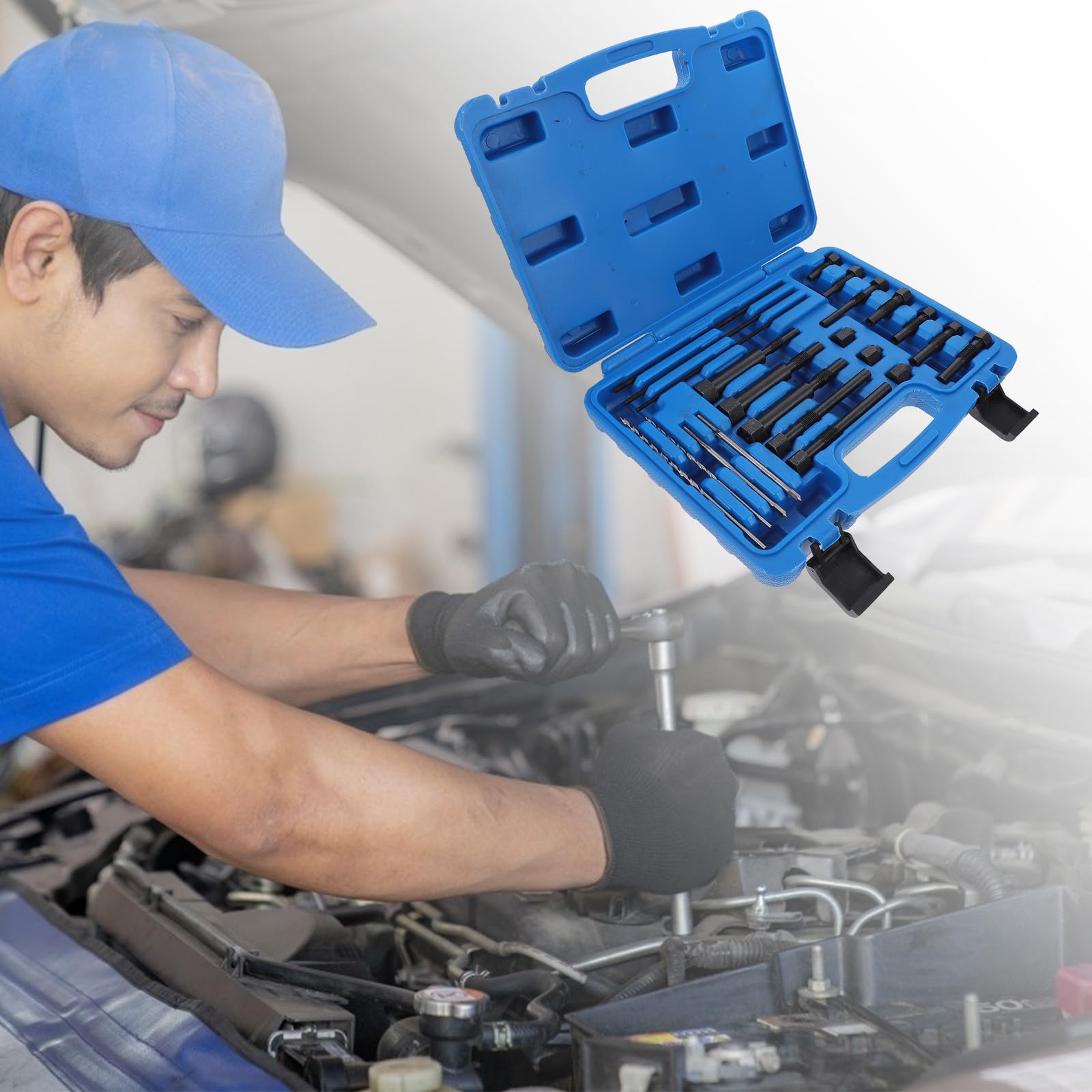 Abaodam Kit de Herramientas para Extracción de Bujías Incandescentes Dañadas, Reparación de Roscas, para Automóviles, Diseño Ergonómico y Alta Eficiencia, Accesorio Automotor Profesional
