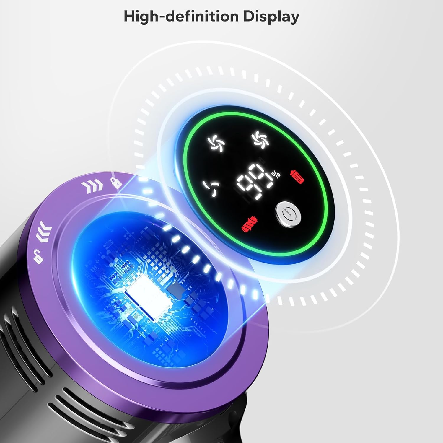 Close-up of the CAMIY KSW11's high-definition OLED display