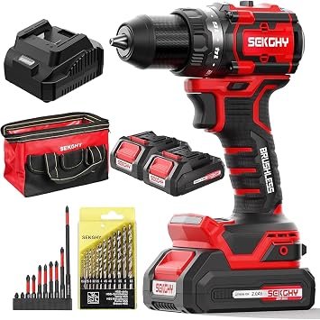 20V Cordless Drill Driver Kit with 2 Batteries - 70Nm | High Torque Power Tool, 26-Piece Accessory Set & Fast Charger, LED Work Light for Wood, Metal and Masonry Drilling