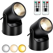 2Pack 12W Uplighting Indoor Uplights with Timer and Remote, 3 Color Modes Dimmable Floor Spot Light, 120V LED Accent Spot Lights for Plant, Artwork, Picture, Dartboard, Corner, Wall