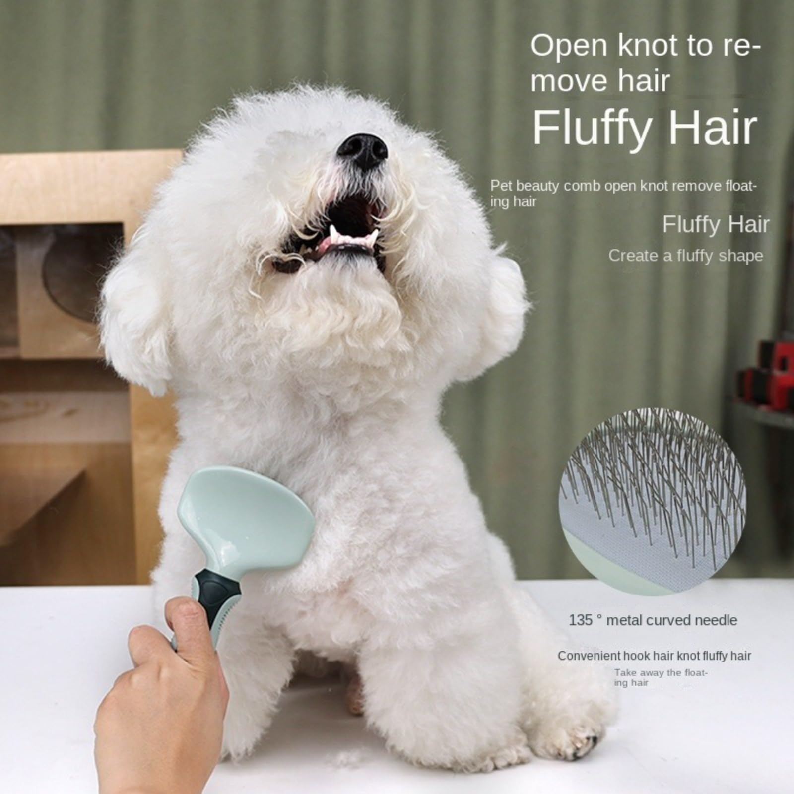 Haustierkamm-Set, Schönheitsschere for Katzen und Hunde, Nadelkamm zur Haarentfernung, Badebürste, Knotenkamm, Katzennapf, Zahnbürste for Hundebecken/655