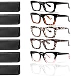 ZOECENT6 Pack Oprah Style Reading Glasses for Women Blue Light Blocking Computer Square Readers with Spring Hinge
