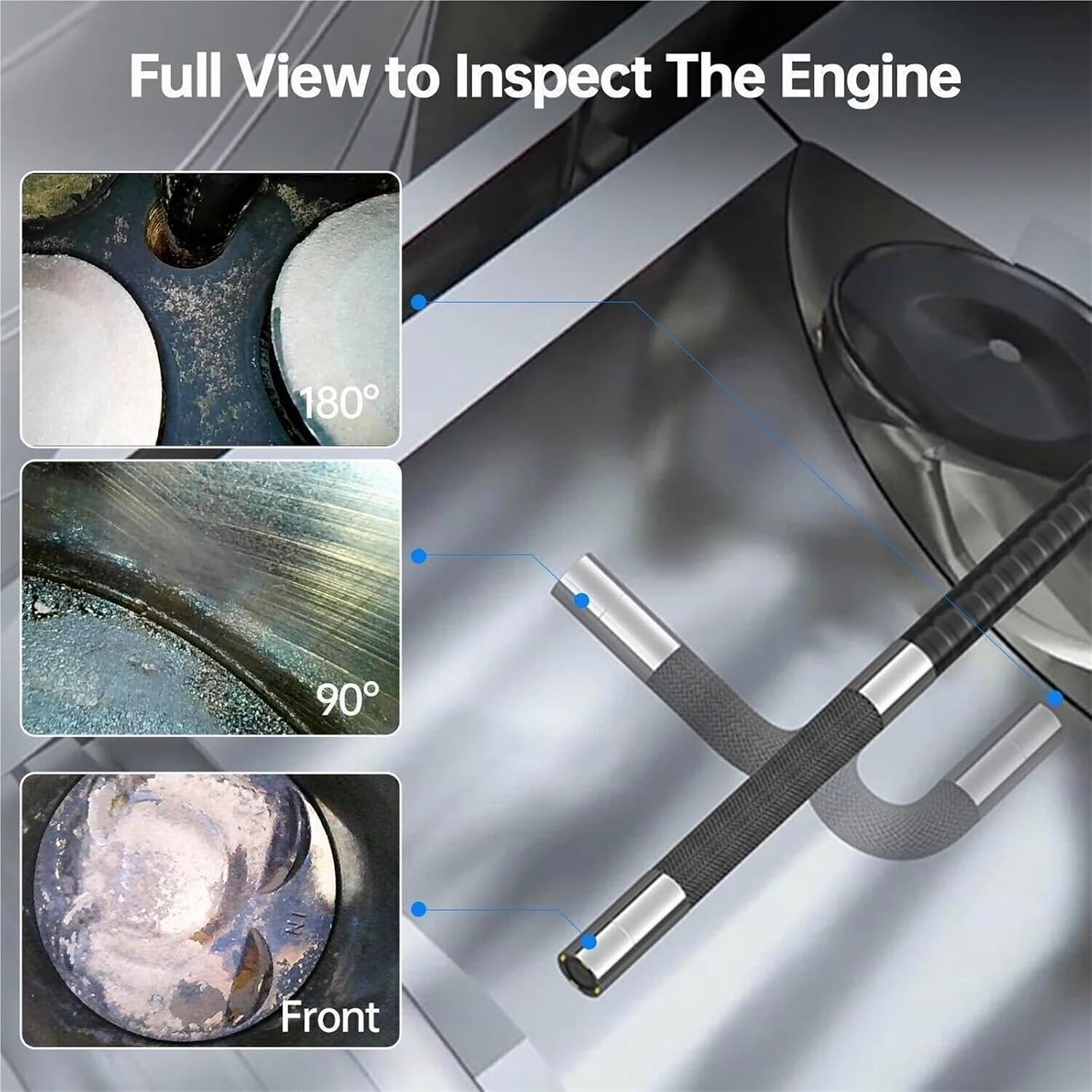 TD500 6.5/3.9MM Dual Lens Articulating Borescope 1080P 5 Inch IPS Two Way 360° Steering Endoscope Camera(3.9mm Single Lens)