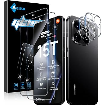 Screen Protector for Xiaomi 17T Pro / 15T / 15T Pro 5G for Tempered Glass 2 Pieces Protective Glass and 2 Pieces Camera Protection 9H Hardness 0.33 mm Ultra Clear Film Anti-Scratch Anti-Bubble Screen Protector