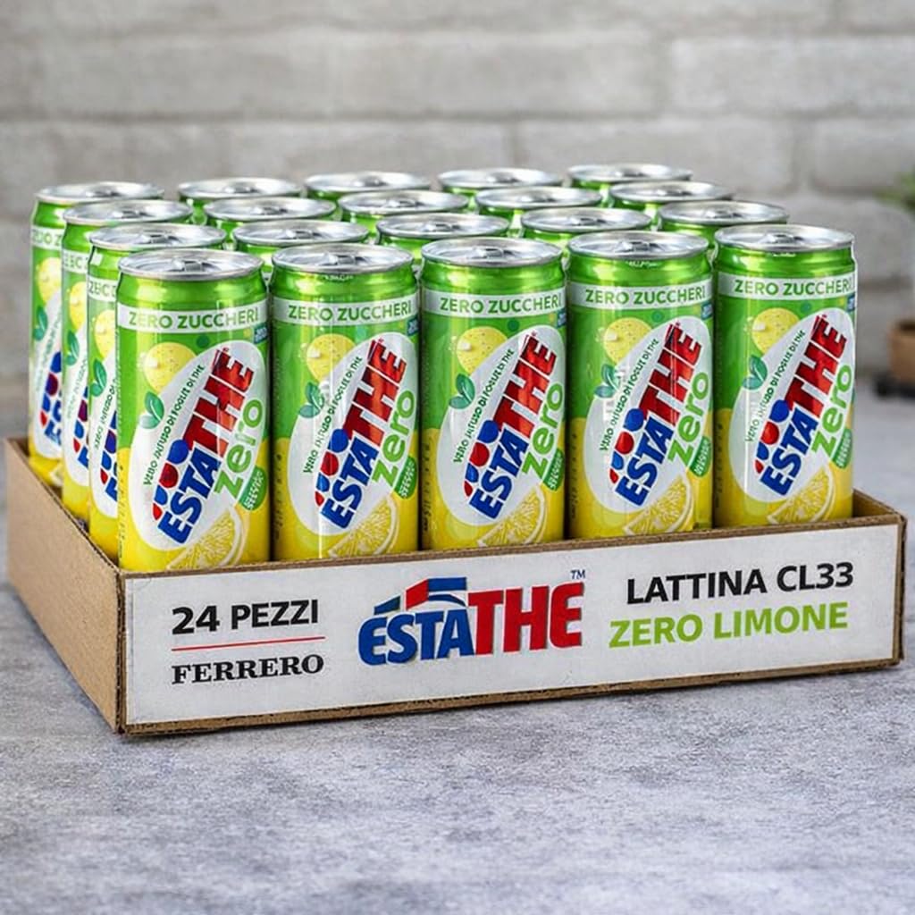 Tè Freddo al Limone Senza Zuccheri 24 Lattine da 33 cl Bevanda Analcolica con Infuso di Tè Gusto Fresco e Dissetante Ideale per Pasti Aperitivi e Tempo Libero