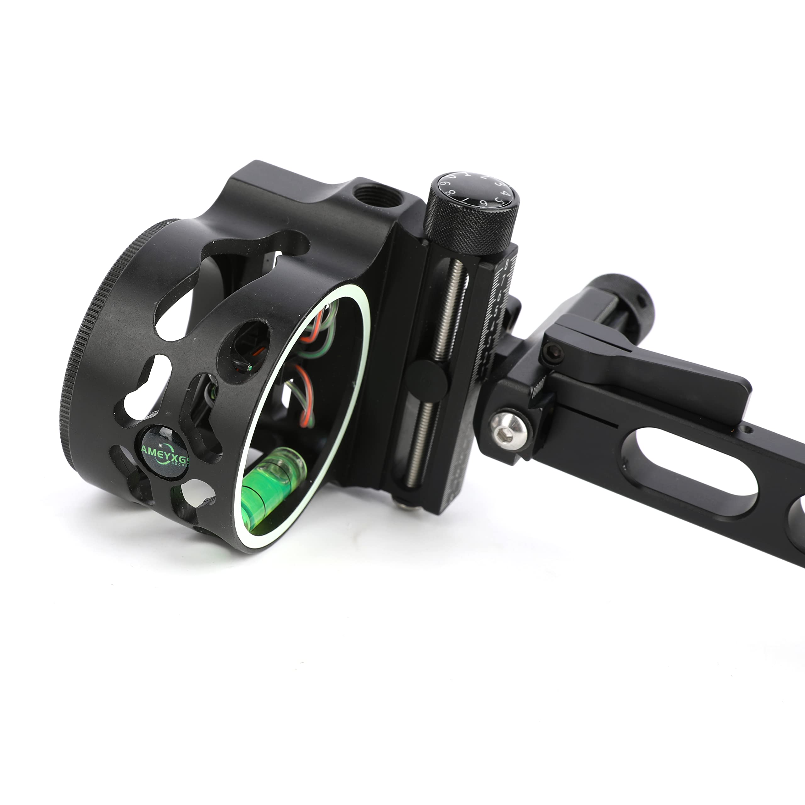 AMEYXGS Compoundbogen Visier 5 Pin, 0,019" Faseroptik, Aluminium, 4X 6X, für Rechts- & Linkshand, Jagdvisier