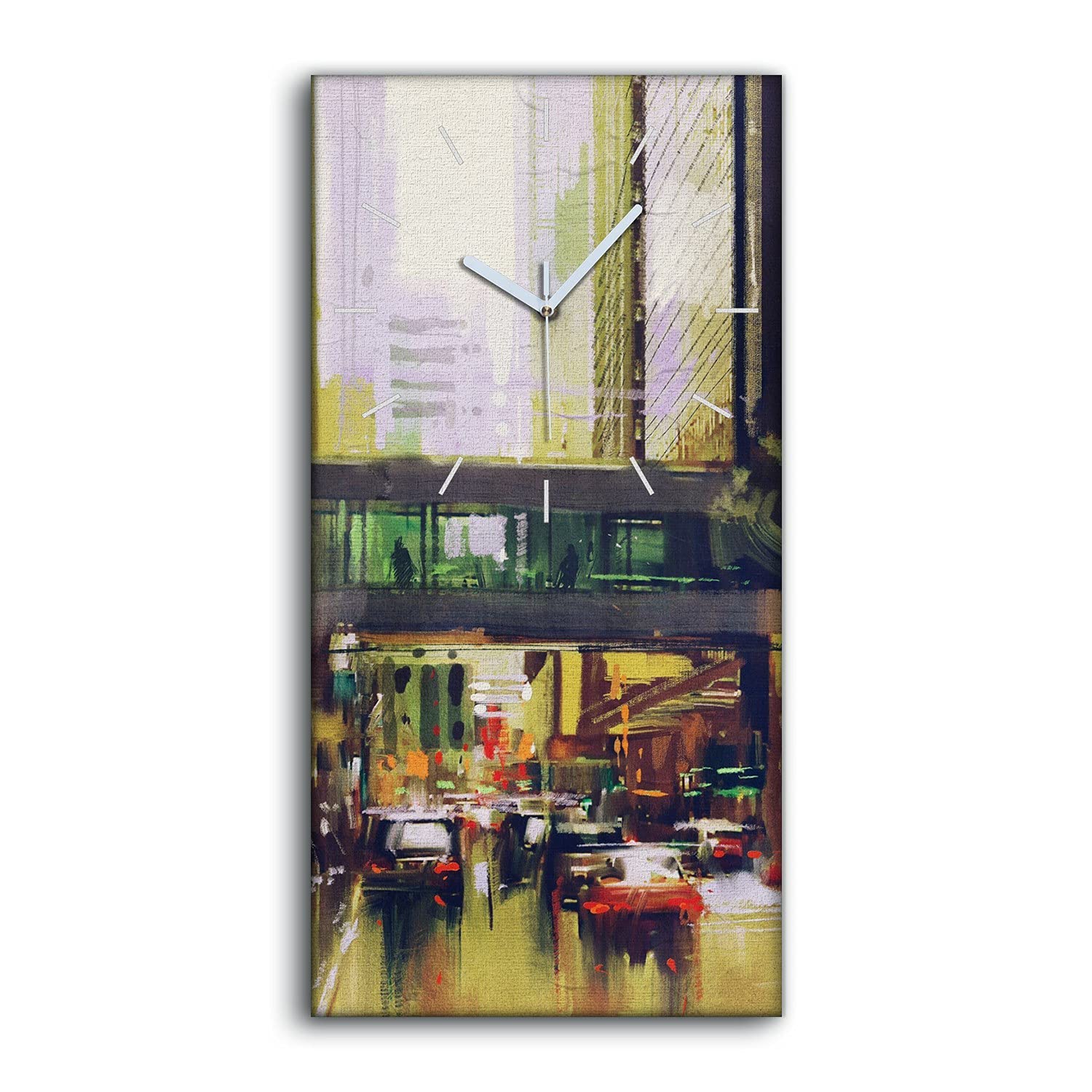 Horloge sur Toile Salon Décoration 30x60cm Art Moderne Silencieux Image Murale Chambre