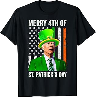 Merry 4th Of St Patrick's Day Joe Biden Leprechaun Hat T-Shirt