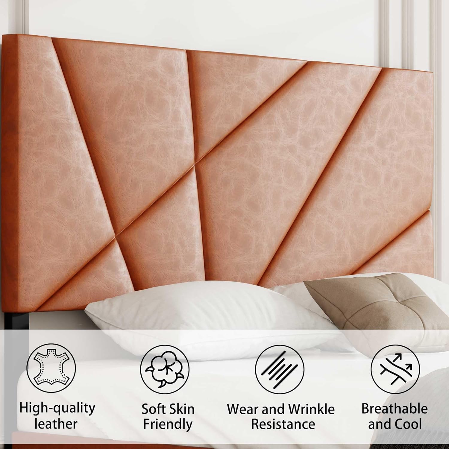 KE'VERSO King Size Bed Frame with Headboard, Metal Platform Bed Frame King Size with Under-Bed Storage, Strong Slats Support, No Box Spring Needed, Noise Free, Easy Assembly, Vintage Brown